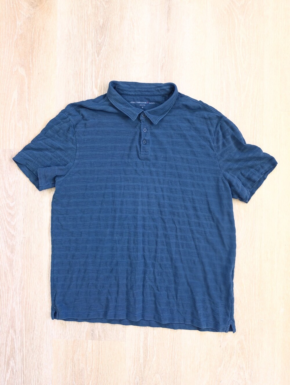 John Varvatos Texturized Striped Polo Shirt Size XL